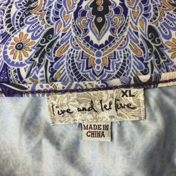 Live & Let Live Women Purple Embellished Blouse XL - Picture 6 of 7